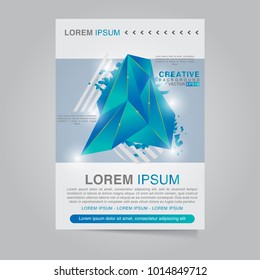 Brochure template layout design. Corporate business annual report, catalog, magazine, flyer mockup. Creative modern bright cover concept with triangles, geometric shapes