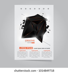 Brochure template layout design. Corporate business annual report, catalog, magazine, flyer mockup. Creative modern bright cover concept with triangles, geometric shapes