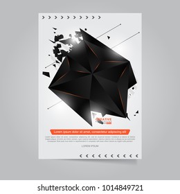 Brochure template layout design. Corporate business annual report, catalog, magazine, flyer mockup. Creative modern bright cover concept with triangles, geometric shapes