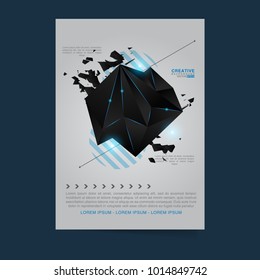 Brochure template layout design. Corporate business annual report, catalog, magazine, flyer mockup. Creative modern bright cover concept with triangles, geometric shapes