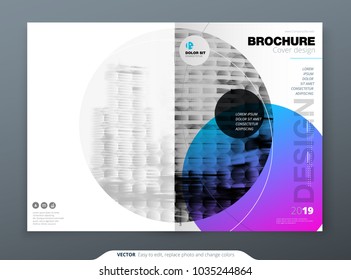 Brochure template layout design. Corporate business annual report, catalog, magazine, brochure, flyer mockup. Creative modern bright concept circle round shape