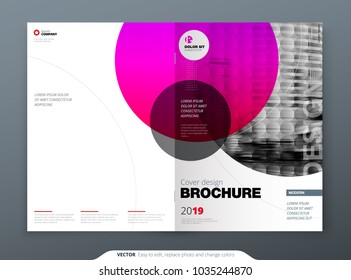 Brochure Template Layout Design. Corporate Business Annual Report, Catalog, Magazine, Brochure, Flyer Mockup. Creative Modern Bright Concept Circle Round Shape
