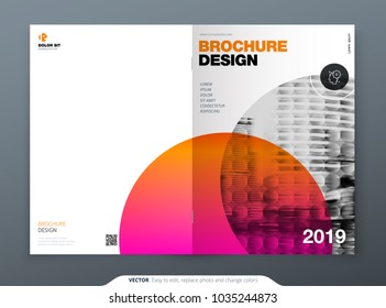 Brochure template layout design. Corporate business annual report, catalog, magazine, brochure, flyer mockup. Creative modern bright concept circle round shape