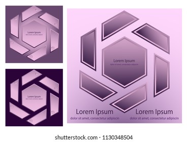 Brochure template layout design. Corporate business annual report, catalog, magazine. Creative modern bright cover concept with hexagon, geometric shapes