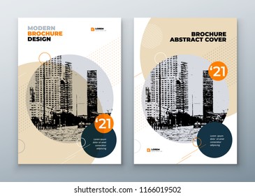 Brochure template layout design. Corporate business annual report, catalog, magazine, brochure, flyer mockup. Creative modern bright concept in memphis style