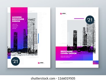 Brochure template layout design. Corporate business annual report, catalog, magazine, brochure, flyer mockup. Creative modern bright concept in memphis style