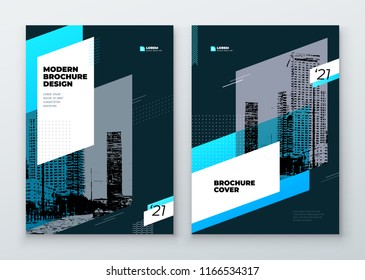 Brochure template layout design. Corporate business annual report, catalog, magazine, flyer mockup. Creative modern bright concept circle round shape