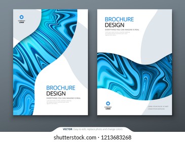 Brochure template layout design. Corporate business annual report, catalog, magazine, flyer mockup. Creative modern bright concept with marble background. Vector