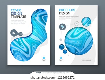 Brochure template layout design. Corporate business annual report, catalog, magazine, flyer mockup. Creative modern bright concept with marble background. Vector