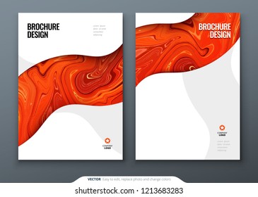 Brochure template layout design. Corporate business annual report, catalog, magazine, flyer mockup. Creative modern bright concept with marble background. Vector