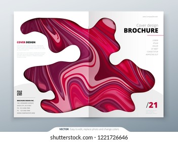 Brochure template layout design. Corporate business annual report, catalog, magazine, flyer mockup. Creative modern bright concept with marble background. Vector