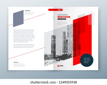 Brochure template layout design. Corporate business annual report, catalog, magazine, flyer mockup. Creative modern bright concept dynamic shape