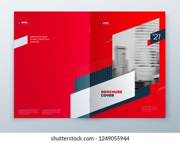 Brochure template layout design. Corporate business annual report, catalog, magazine, flyer mockup. Creative modern bright concept dynamic shape