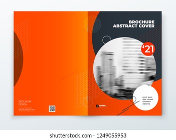 Brochure template layout design. Corporate business annual report, catalog, magazine, flyer mockup. Creative modern bright concept circle round shape