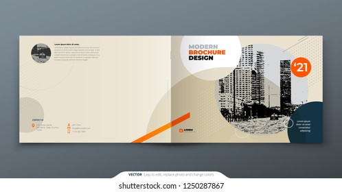 Brochure template layout design. Corporate business annual report, catalog, magazine, brochure, flyer mockup. Creative modern bright concept in memphis style