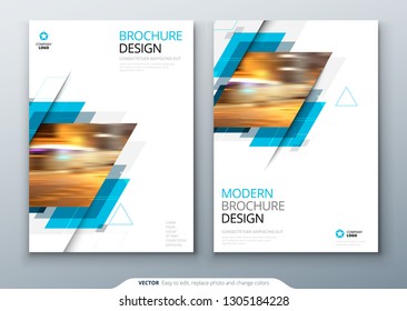 Brochure template layout design. Corporate business annual report, catalog, magazine, flyer mockup. Creative modern bright concept with rhombus shape