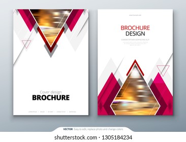 Brochure template layout design. Corporate business annual report, catalog, magazine, flyer mockup. Creative modern bright concept with rhombus shape