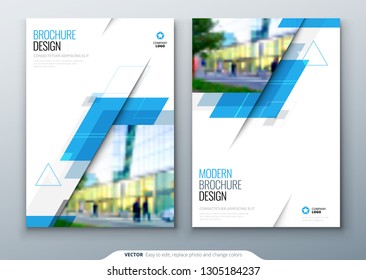 Brochure template layout design. Corporate business annual report, catalog, magazine, flyer mockup. Creative modern bright concept with rhombus shape