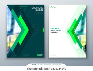 Brochure template layout design. Corporate business annual report, catalog, magazine, flyer mockup. Creative modern bright concept with rhombus shape