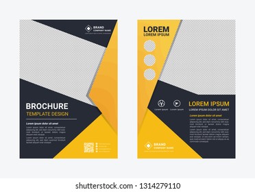 Brochure template layout design. Corporate business annual report, catalog, magazine, flyer mockup. Creative modern bright concept. Yellow annual report brochure flyer design template vector.