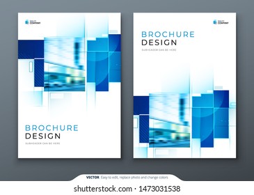 Brochure template layout design. Corporate business annual report, catalog, magazine, flyer mockup. Creative modern bright concept with square shapes