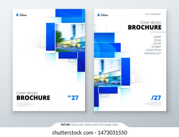 Brochure template layout design. Corporate business annual report, catalog, magazine, flyer mockup. Creative modern bright concept with square shapes