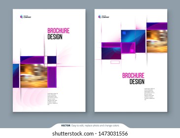 Brochure template layout design. Corporate business annual report, catalog, magazine, flyer mockup. Creative modern bright concept with square shapes Brochure template layout design. Corporate business annual report, catalog, magazine, flyer mockup. Creative modern bright concept with square shapes