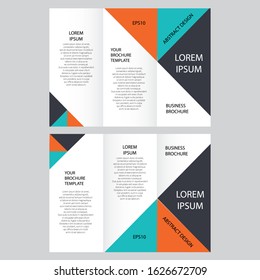Brochure template layout design. Corporate business annual report, catalog, magazine, flyer layout. Creative modern vibrant concept with triangular shapes.