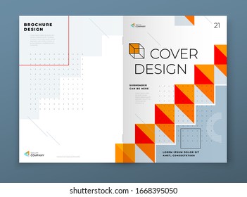 Brochure template layout design. Corporate business annual report, catalog, magazine, flyer mockup. Creative modern background concept in abstract flat style shape