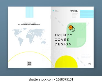 Brochure template layout design. Corporate business annual report, catalog, magazine, flyer mockup. Creative modern background concept in abstract flat style shape