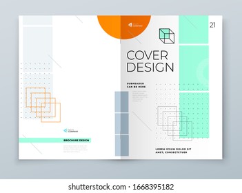 Brochure template layout design. Corporate business annual report, catalog, magazine, flyer mockup. Creative modern background concept in abstract flat style shape