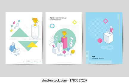 Brochure template layout design. Corporate Business Flyer, Corporate Business Flyer. Isometric Expert team for Data Analysis, Business Statistic, Management, Consulting, Marketing