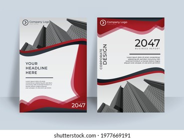 Brochure template layout design. Corporate business annual report, catalog, magazine, flyer mockup. Creative modern bright concept circle wave round shapes. Business annual report cover template
