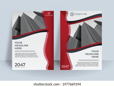 Brochure template layout design. Corporate business annual report, catalog, magazine, flyer mockup. Creative modern bright concept circle wave round shapes. Business annual report cover template