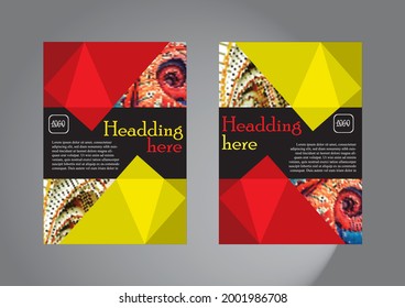 Brochure template layout design. Corporate business annual report, catalog, magazine, flyer mockup. Creative modern bright concept triangular shapes