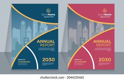 Diseño de diseño de plantilla de folleto. Informe anual del negocio empresarial, catálogo, revista, diseño de plantillas de volante.
