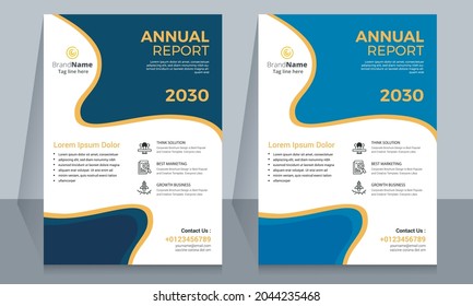 Diseño de diseño de plantilla de folleto. Informe anual del negocio empresarial, catálogo, revista, diseño de plantillas de volante.