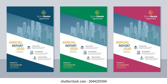 Brochure template layout design. Corporate business annual report, catalog, magazine, flyer template design.