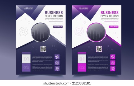 Diseño de diseño de plantilla de folleto. Informe anual de negocios corporativos, catálogo, burla de revistas. Diseño con elementos naranjas modernos y foto de estilo urbano. Afiche creativo, folleto, folleto o concepto de banner