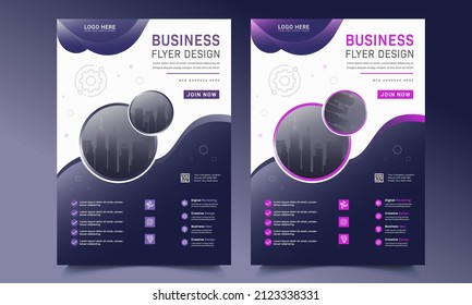 Brochure template layout design. Corporate business annual report, catalog, magazine mockup. Layout with modern orange elements and urban style photo. Creative poster, booklet, flyer or banner concept