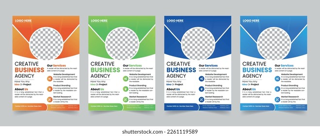 Brochure template layout design. Corporate business annual report, catalog, magazine, flyer mockup. Creative modern bright concept circle round shape