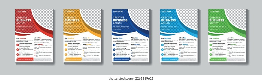 Brochure template layout design. Corporate business annual report, catalog, magazine, flyer mockup. Creative modern bright concept circle round shape