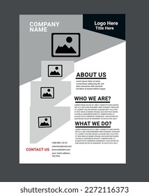 Brochure template layout design. Corporate business annual report, catalog, magazine mockup. Layout with modern orange elements and urban style photo. Creative poster, booklet, flyer or banner concept