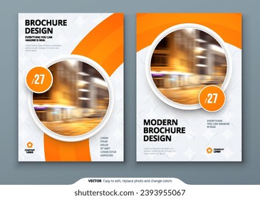 Brochure template layout design. Corporate business annual report, catalog, magazine, flyer mockup. Creative modern bright concept circle round shape