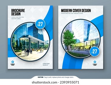 Brochure template layout design. Corporate business annual report, catalog, magazine, flyer mockup. Creative modern bright concept circle round shape