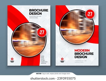 Brochure template layout design. Corporate business annual report, catalog, magazine, flyer mockup. Creative modern bright concept circle round shape
