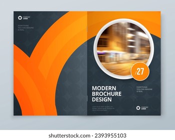 Brochure Template Layout Design Corporate Business Cover for Annual Report Catalog Magazine Flyer Mockup Creative Modern Bright Concept Circle Round Shape