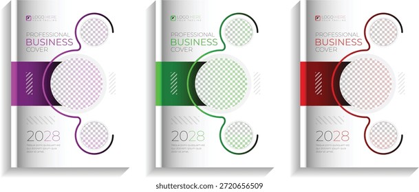 Design de layout de modelo de folheto. Relatório anual de negócios corporativos, catálogo, revista, panfleto mockup. Criativo moderno brilhante conceito círculo forma redonda