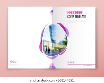 Brochure template layout design. Corporate business annual report, catalog, magazine, flyer mockup. Creative modern concept with squares, rombs and urban styled photo.