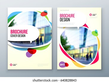Brochure template layout design. Corporate business annual report, catalog, magazine, flyer mockup. Creative modern bright concept